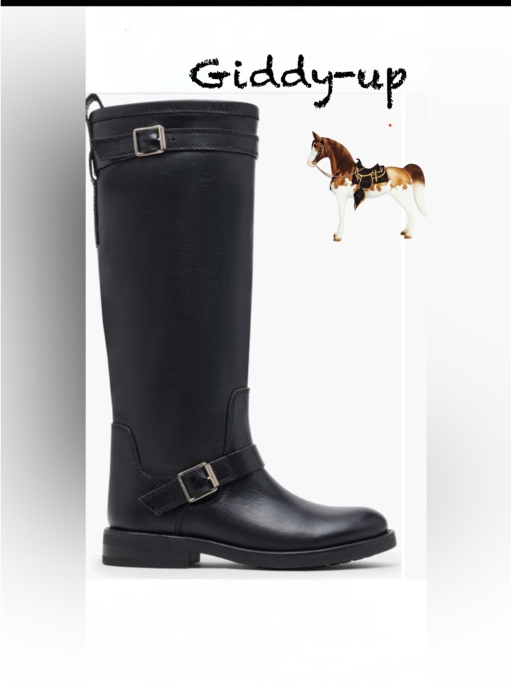 Steve Madden Women's knee high Black Leather boot NIB WC 7.5